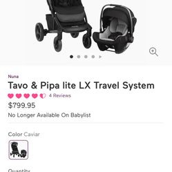 Nuna Stroller And Infant Car seat With Base
