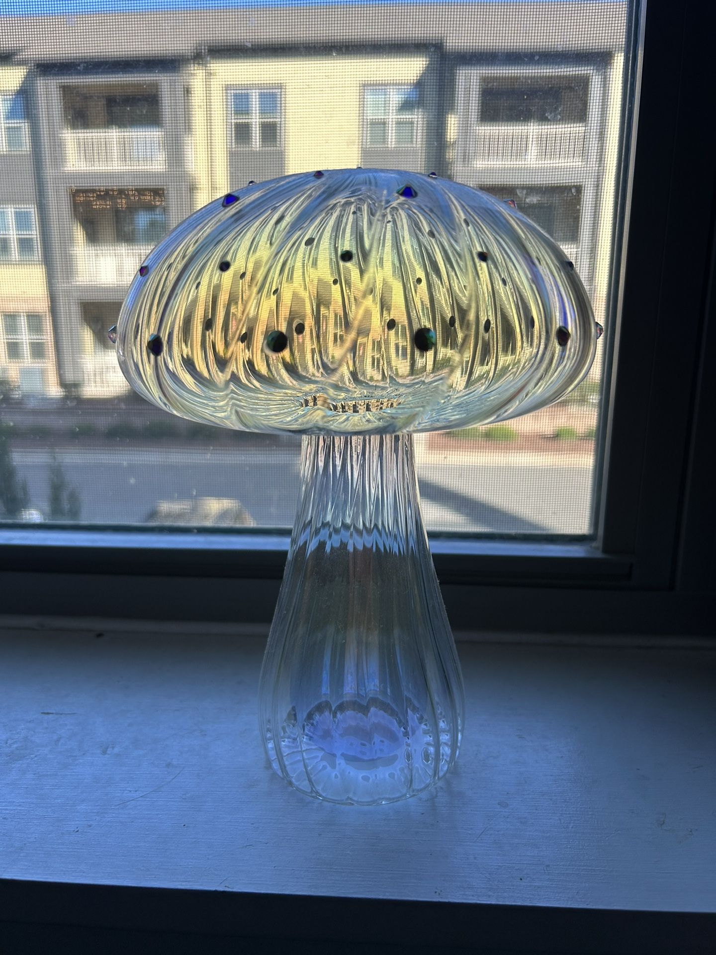 Iridescent Mushroom And Candle Holders