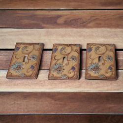 autumn Tapestry ceramic light switch covers 