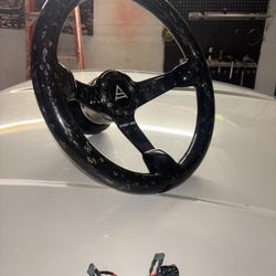 Carbon fiber STREET AERO steering wheel + NRG quick release + NRG hub