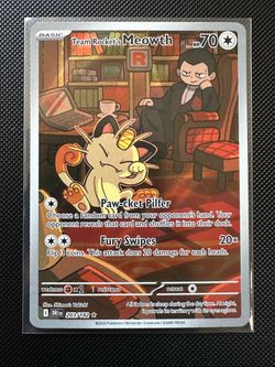 Team Rocket's Meowth 203/182 Pokémon Card