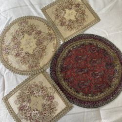 For Sale – Decorative Tablecloth & Cushion Covers  Beautiful decorative tablecloth set with matching cushion covers.   Clean, well-kept, and perfect f