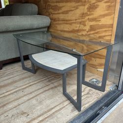 Metallic And Glass Modern Indoor Outdoor Coffee Table 