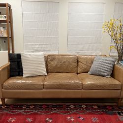West Elm Hamilton Leather Couch (81”)
