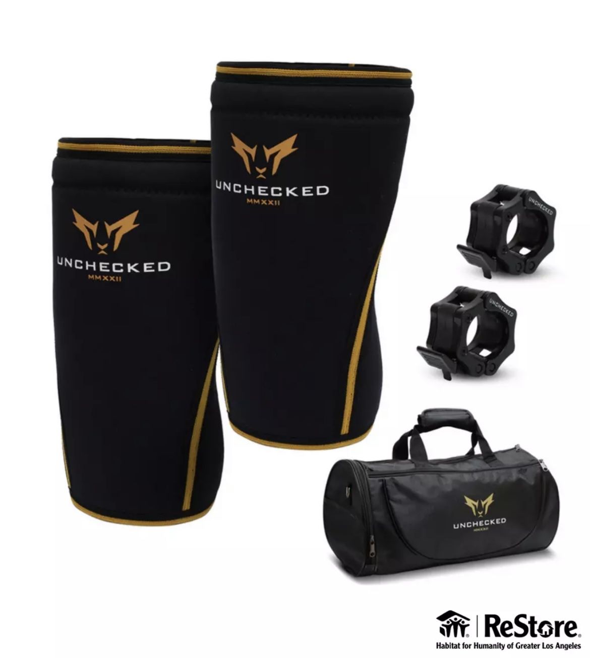 Knee Sleeve w/ Barbell Clamps & Gym Bag
