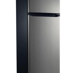 7.6 cu. ft. Top Freezer Refrigerator with Dual Door in Stainless Steel Look