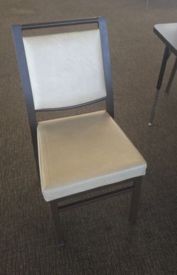 (160) Beautiful Restaurant/ Church Chairs Stackable Brown Metal Barely Used $40. Each, we can Delive