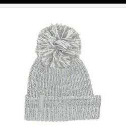 Calvin Klein Chunky Marled Pom Beanie (Heather Mid Grey) Knit Hats