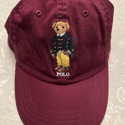 NEW Polo Bear Ralph Lauren Burgandy Baseball Hat