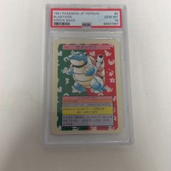 PSA 10 Japanese Topsun Blastoise Green Back.