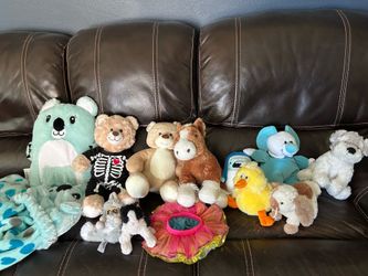 Lots of stuffed animals including 3 build a bears