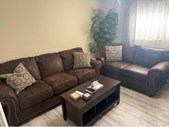 Faux Leather Sofa & Loveseat