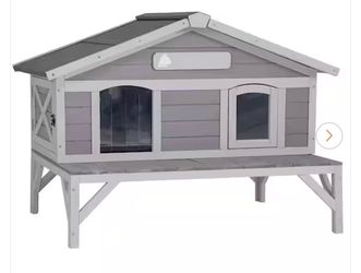 Premium Wooden Cat House for Feral Cats Weatherproof Shelter