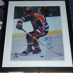 Paul Coffey Signed Autograph Inscribed HoF 04 Beckett Auth 16 x 20 Framed Matted Poster