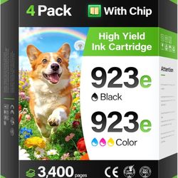 923XL 923e High Yields Ink Cartridges Combo Pack with Chip - Replacement for HP Ink 923 - Use for OfficeJet Pro 8120 8123 8130 8133 8135e 8138e 8139e 