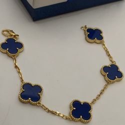 Navy Blue Clover Bracelet 