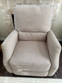 Beige Fabric Upholstered Accent Chair