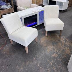 New Set Of 2 Accent Chair, Ivory Corduroy Dimensions Pictures 