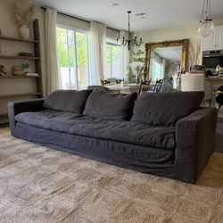 10’ Brown Restoration Hardware Bench Seat Cloud Couch