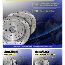 Front & Rear Coated Disc Brake Rotors Set for Jeep Grand Cherokee Dodge Durango