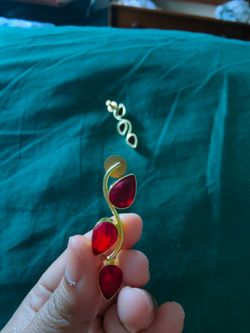 Beautiful handmade earrings with glossy stones