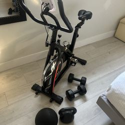 Spinning Bike And Weights 