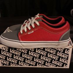 Vans Chukka Low Red Grey White Men’s Size 9