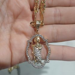 14k Gold Plated San Judas Chain 