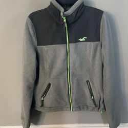 Hollister Fleece Zip-up Gray - Size L