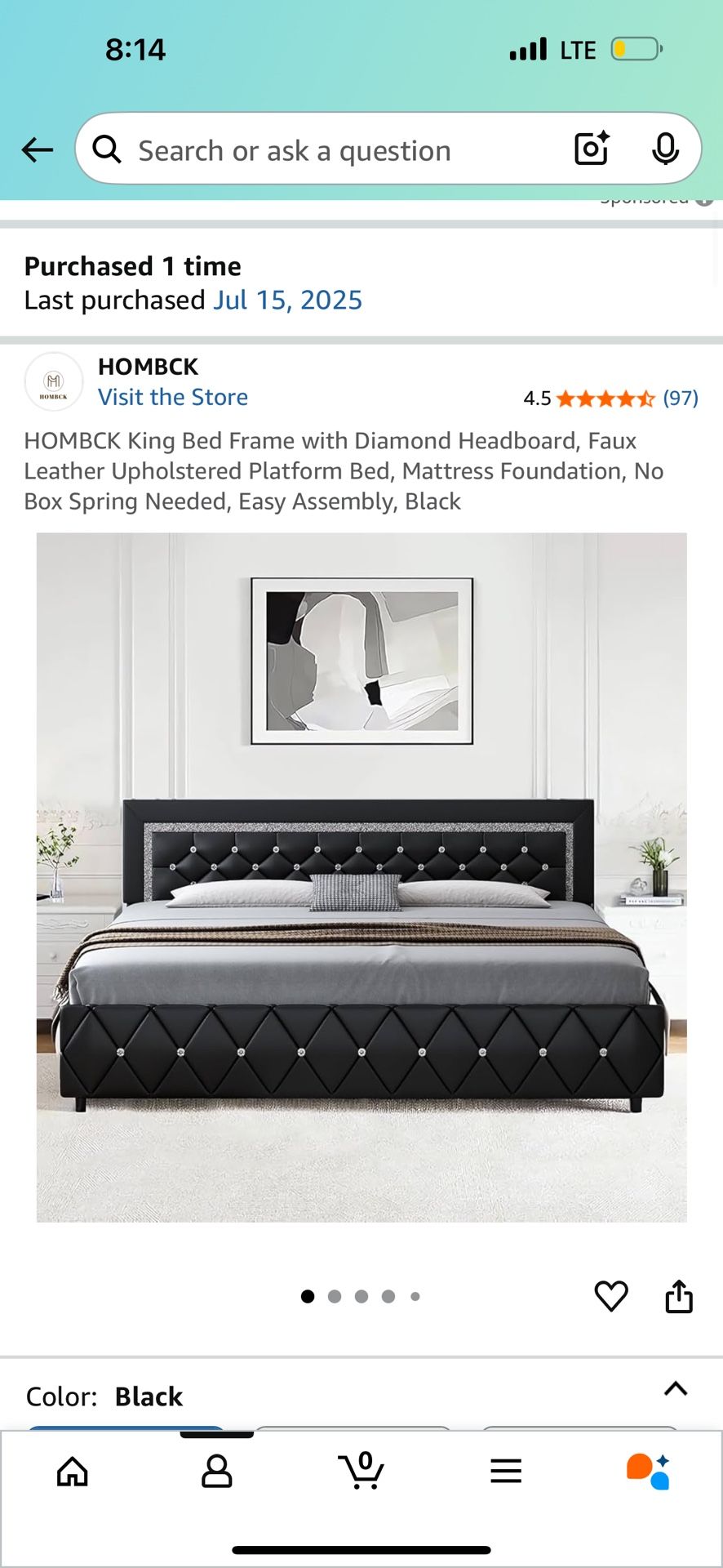 HOMBCK King size bed frame