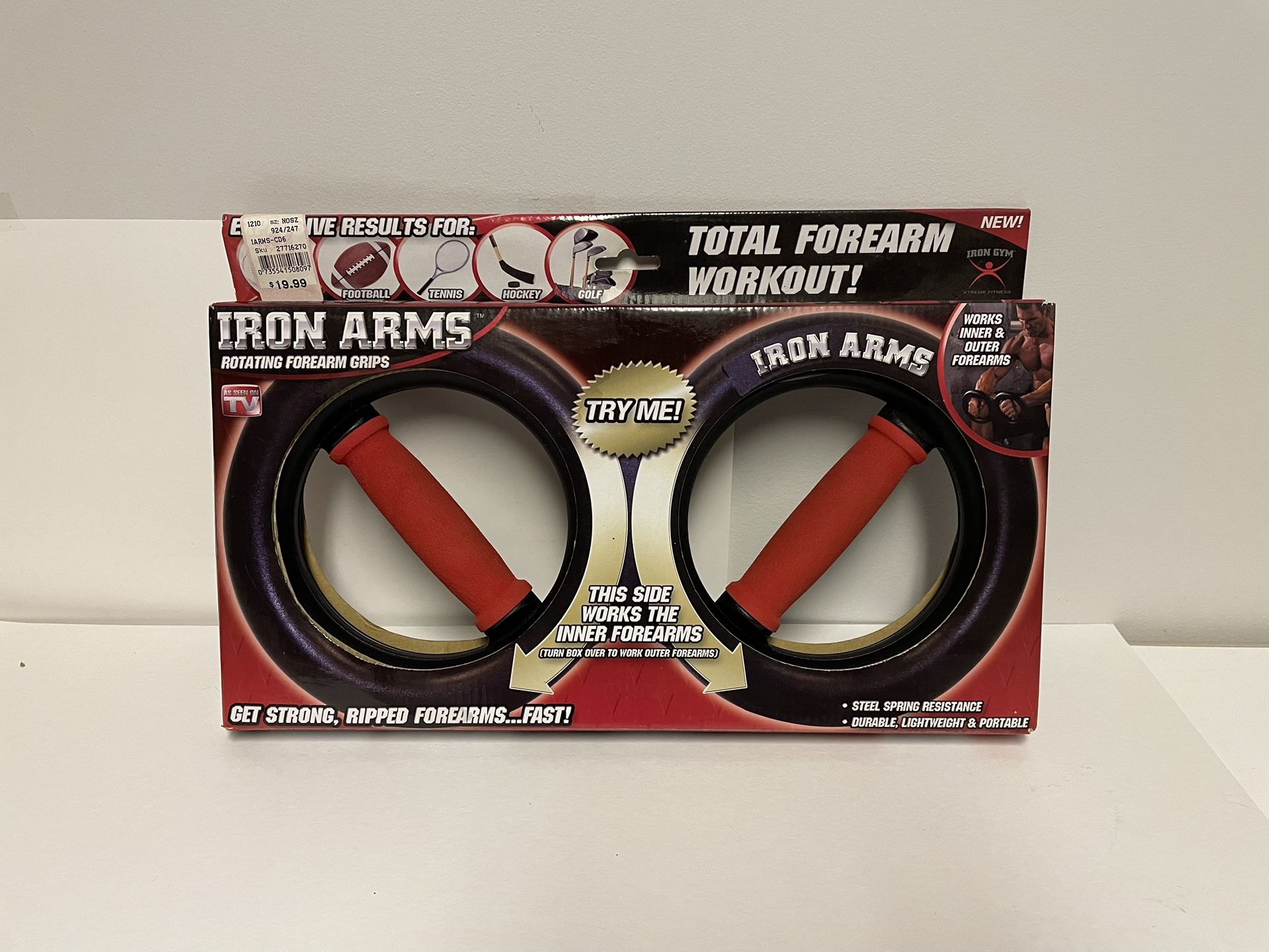 Irons Arms Forearm Workout Rotating Hand Grip & Forearm Strength Exerciser In Box. Brand New