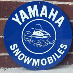 Yamaha Snowmobiles 11.75” Round Metal Sign