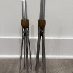 Nambe  Candle holder Sticks 