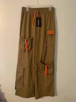 Women’s PrettyLittleThing Khaki And Orange Jumpsuit Size 8