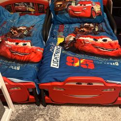 2 Toddler Lightning McQueen Beds. 