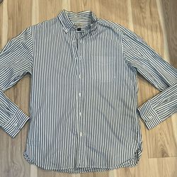 J. Crew Pinstripe Button Down Slim Fit Shirt Men’s Medium 100% Cotton