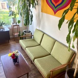 Gorgeous 1960's Designer Oak Sofa Couch