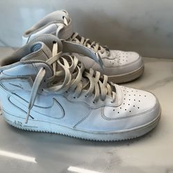 Nike Air Force 1 Mid ‘07 In Triple White Size 14
