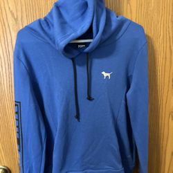 PINK Royal Blue Hooded Sweatshirt Size Large