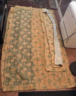 Vintage Brentwood Originals Palm Beach Chenille “Blackout” Curtains & Valance Set with Rods/hardware