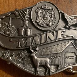 Vintage Maine Belt Buckle 