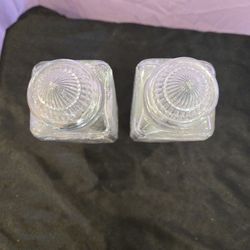 Pair of Art Deco 1930s Glass Skyscraper Boudoir Lamp Shades