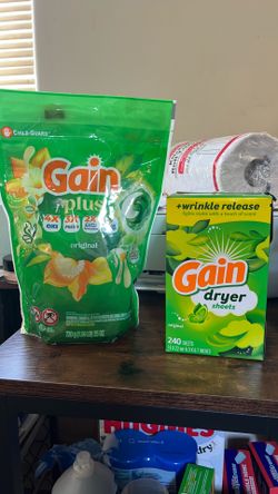 Gain pods 18XL and 240 dryer sheets