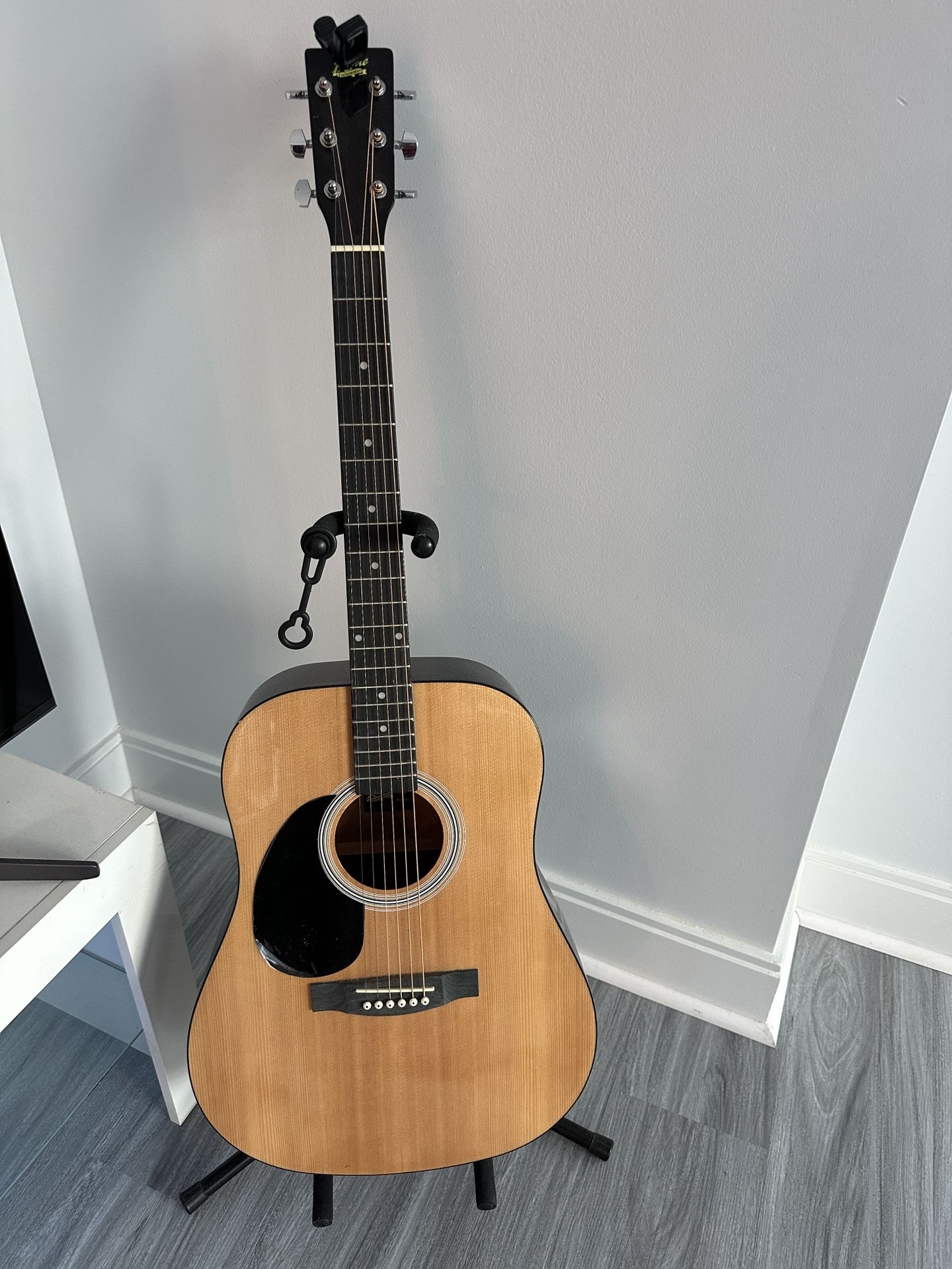 Acoustic Guitar With Stand For Sale