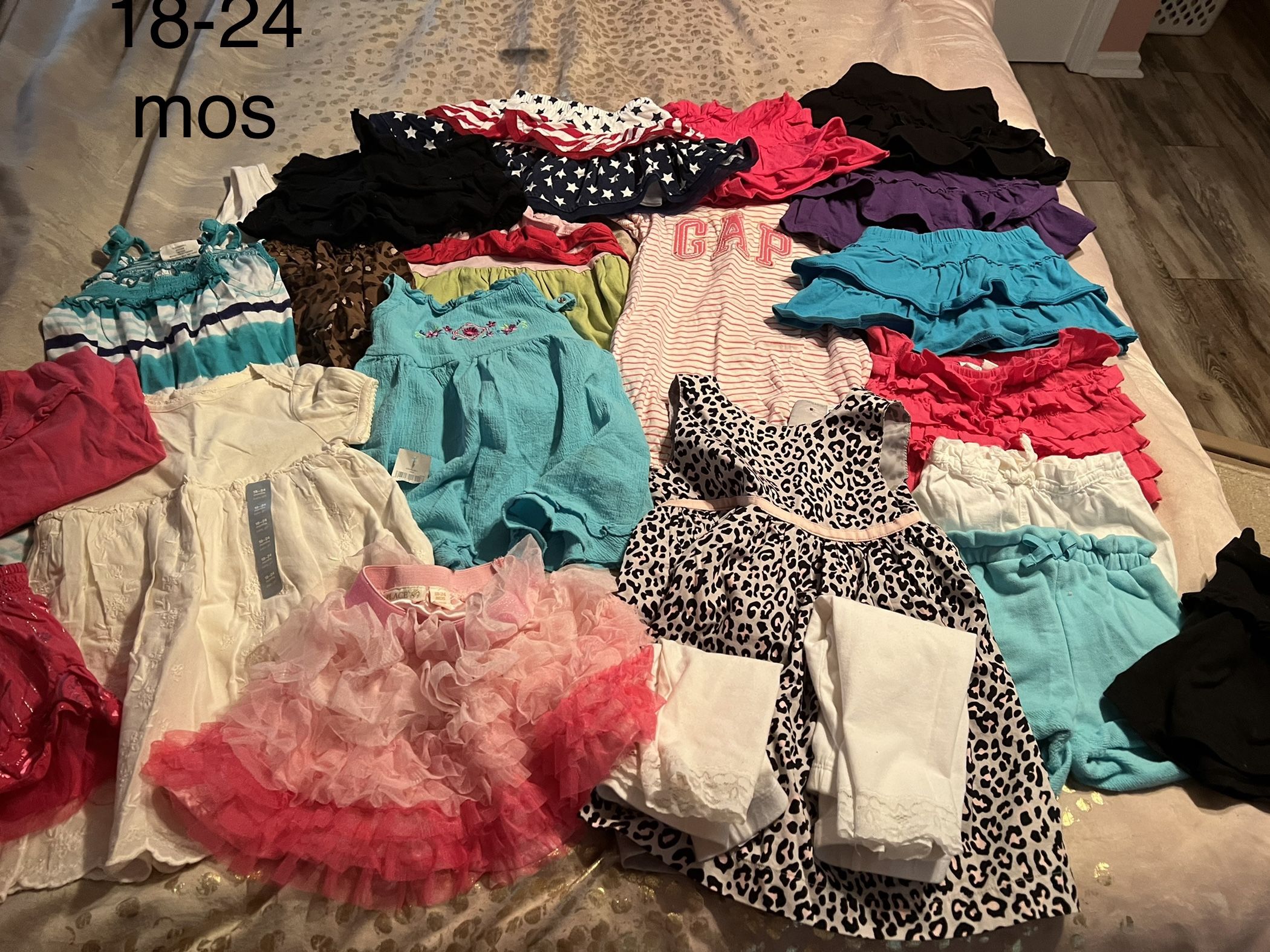 Large Lot Girls Baby 18-24 Months Dresses Shorts 