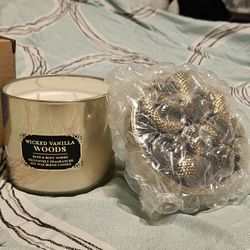 Brand New Bath & Body Works 3-Wicks Candle - Wicked Vanilla Woods