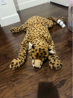 Wild Republic Brown Stuffed Plush XL Jumbo Laying Down Realistic Cheetah 54 IN