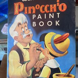 Walt Disney's Pinocchio Paint Book 1939 Whitman
