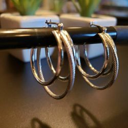 3-Ring Hoop Earrings