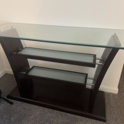 Glass & Wood Accent Table 